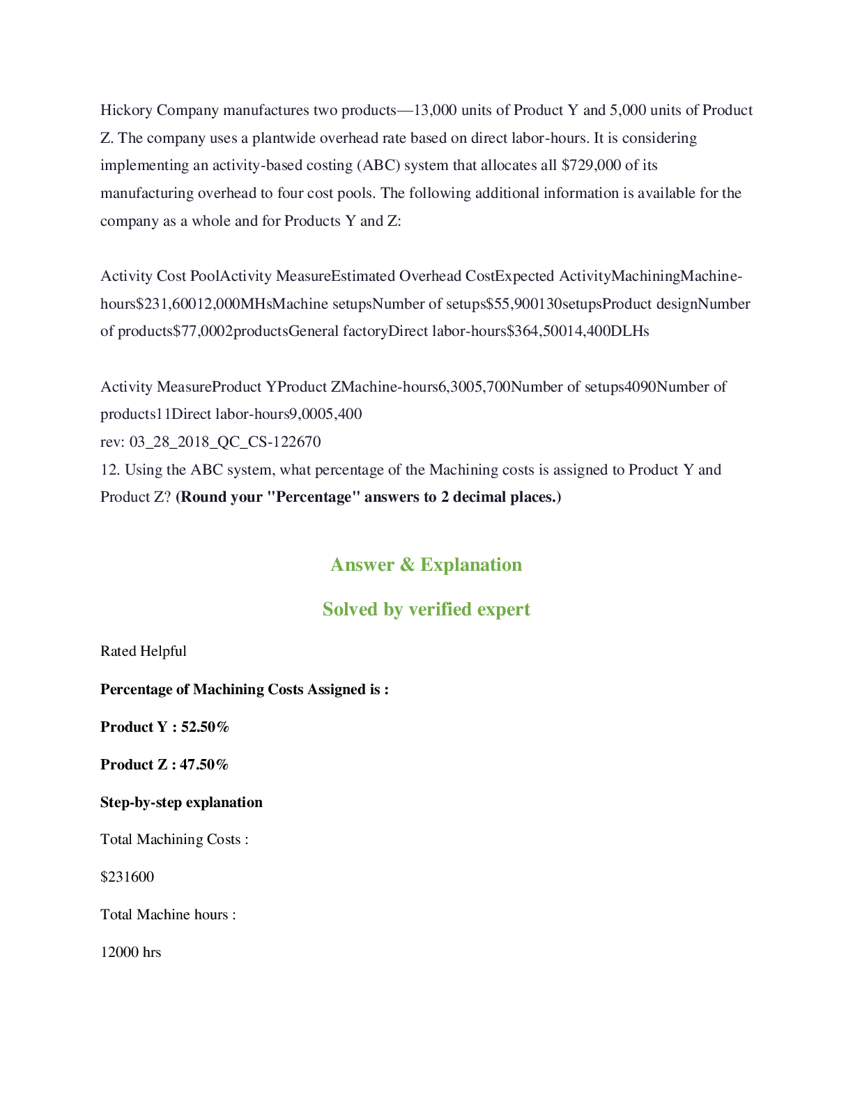 Preview image for Hickory Company manufactures two products.